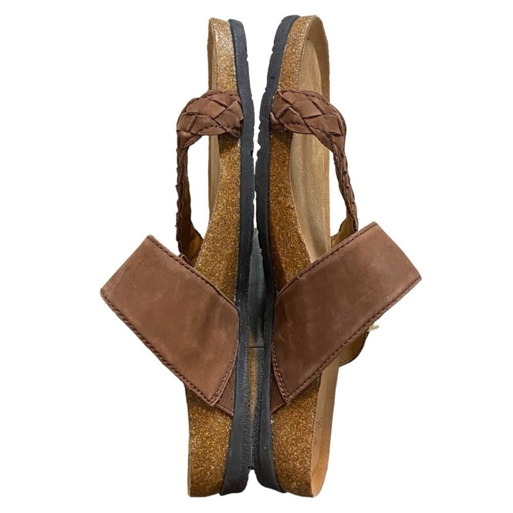 Earth Origins Braided Print Toe-Post Sandals Onida Brown Suede size 9 boho - Picture 6 of 9